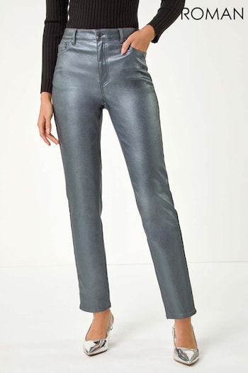 Roman Metallic Finish Mom Style Flat jeans (AD3674) | £40