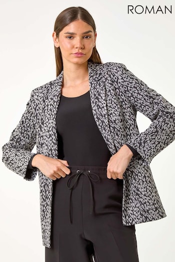 Roman Grey Animal Print Ponte Blazer (AD3688) | £48