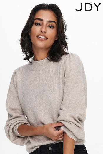 JDY Grey High Neck Knitted Pullover Jumper (AD3872) | £22