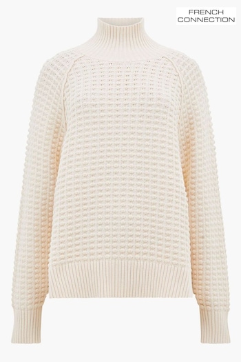 French Connection Cream Keya Popcorn Knit Mozart 100% Cotton Jumper (AD3975) | £69