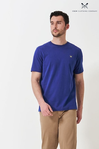 Crew Clothing Company Blue Classic Crew Neck 100% Cotton T-Shirt (AD4359) | £25