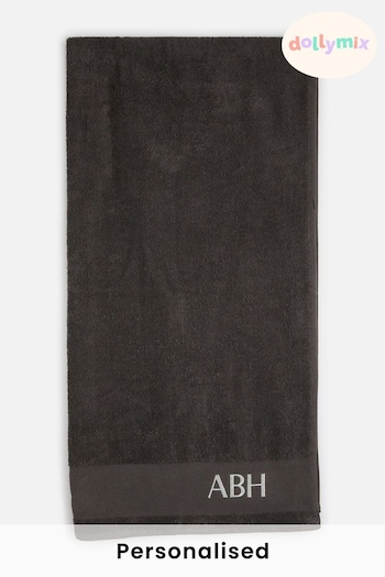 Dollymix Grey Personalised Bath Towel (AD4474) | £29