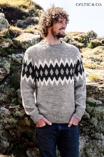 Celtic & Co. Mens Natural British Wool Fair Isle Jumper (AD4531) | £0