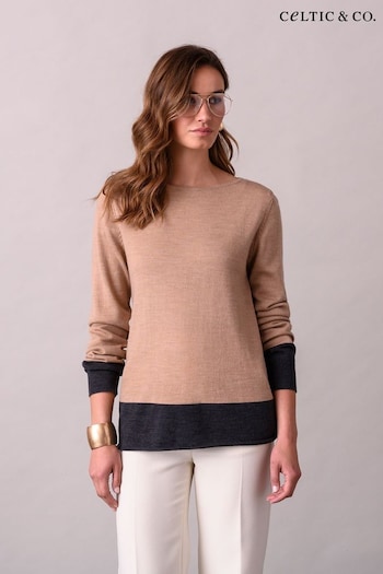 Celtic & Co. Natural Merino Fine Knit Boat Neck Jumper (AD4605) | £88