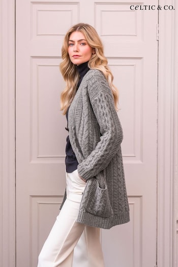 Celtic & Co. Natural Cable Boyfriend Cardigan (AD4625) | £145