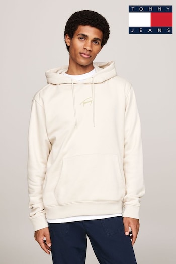 Tommy Jeans Regular Fit Natural Signature Hoodie (AD4706) | £70