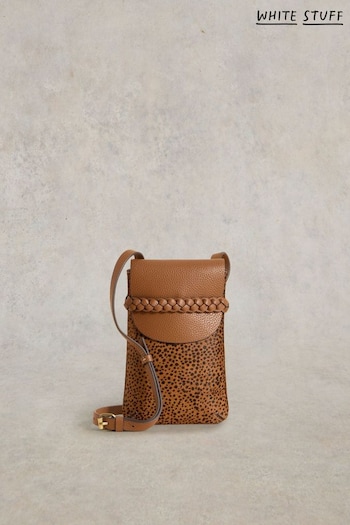 White Stuff Brown Clemmy Leather Phone Bag (AD4729) | £39