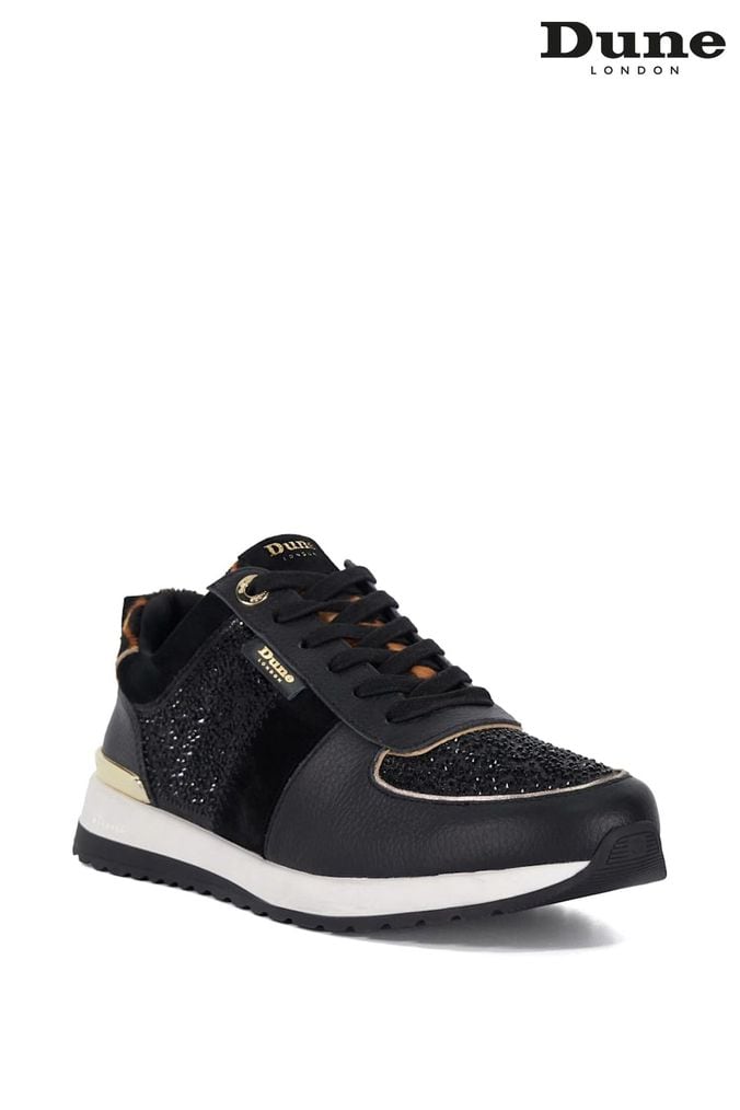 Dune emerald embellished runner trainers top