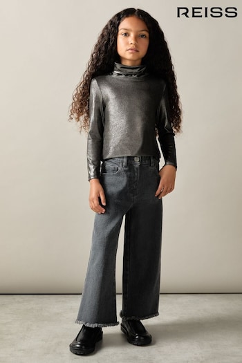 Reiss Silver Casey Thread Roll Neck Top (AD5025) | £20