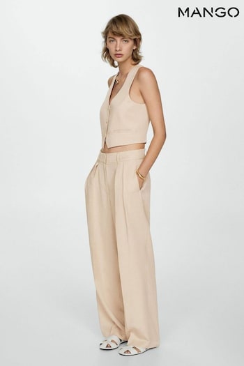 Mango Brown Wide Leg Lyocell DNA trousers (AD5067) | £60