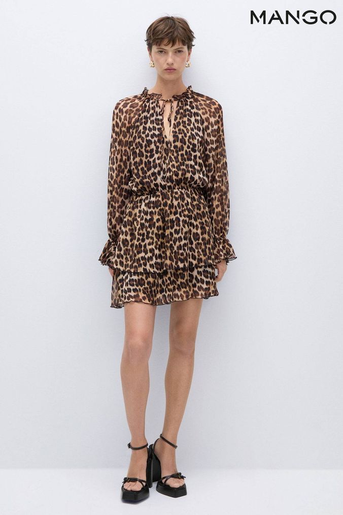 Leopard print dress mango deals