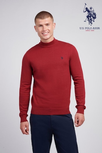 U.S. Polo lauren Assn Red Mens Combed Cotton Turtle Neck Sweater (AD5174) | £60