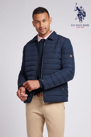 U.S. Polo Assn. Mens Lightweight Quilted Collared Jacket (AD5194) | £130