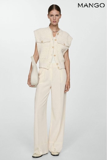 Mango Cream Straight Lyocell Trousers (AD5354) | £60