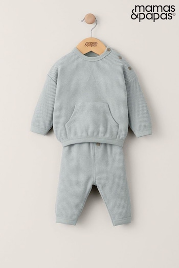 Mamas & Papas Blue Waffle Jumper & Legging Set (AD5402) | £22