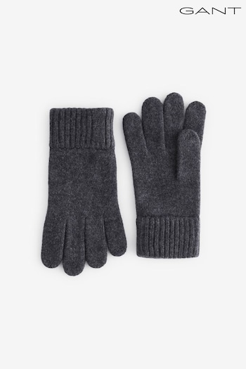 GANT Grey Wool Knitted Gloves (AD5518) | £45