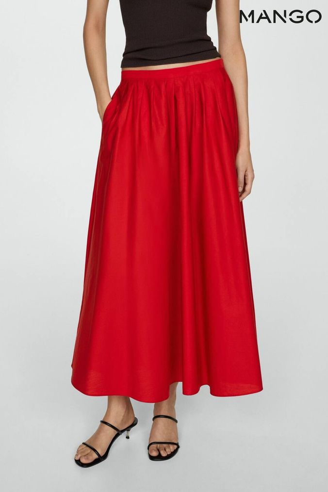 Buy Women s Red Midi Pleated Skirts Online Next UK