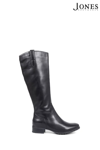 Jones Bootmaker Cinzia Leather Riding Knee High Black Boots (AD5609) | £180