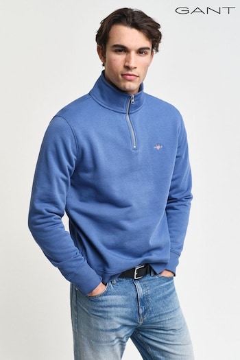 GANT Blue Regular Shield Half Zip Sweatshirt (AD5798) | £99