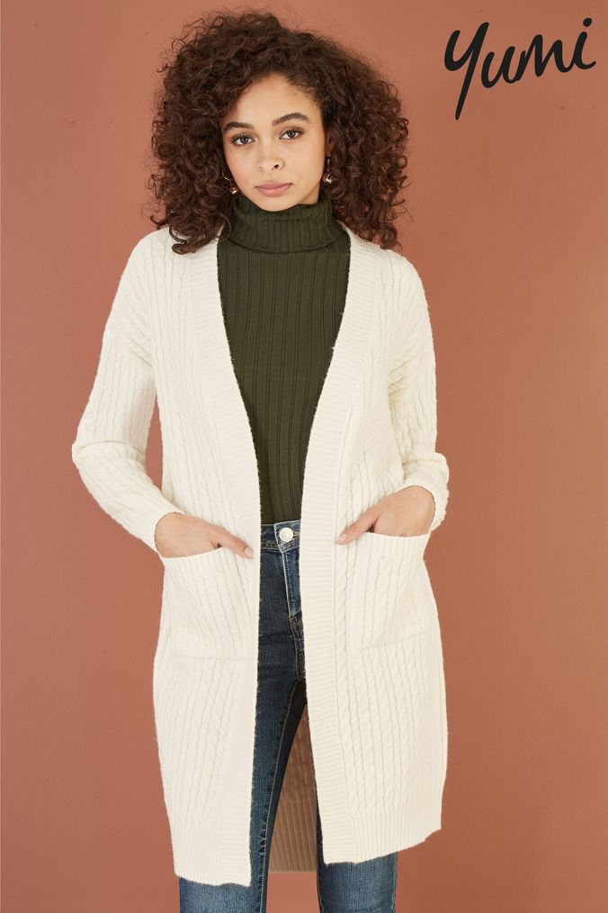 Long cream cardigan uk sales