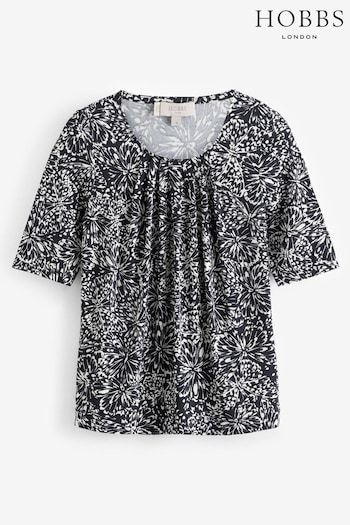 Hobbs Blue Jacqueline Printed Top (AD6341) | £45