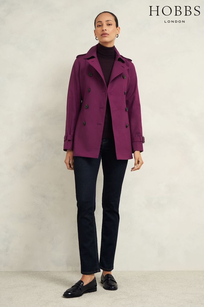 Purple trench coat womens shop