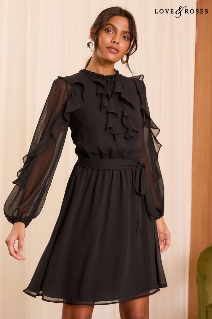 Plain Black Long Sleeve Dresses Next UK