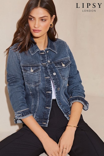 Lipsy Mid Blue Classic Fitted Denim Jacket (AD7019) | £40