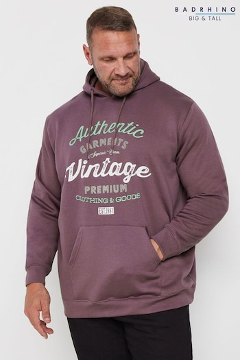 BadRhino Big & Tall Purple Vintage Hoodie (AD7354) | £33