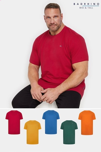 BadRhino Big & Tall Green Long T-Shirts 5 Pack (AD7381) | £45