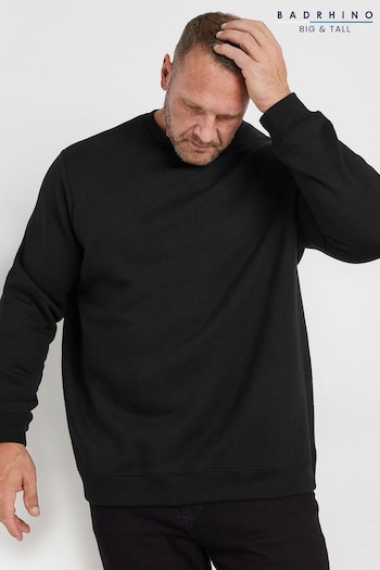 BadRhino Big & Tall Black Crew Neck Sweatshirt (AD7394) | £30