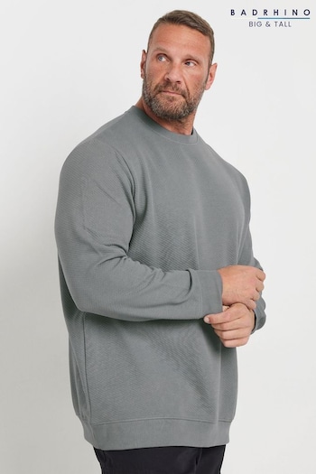 BadRhino Big & Tall Grey Diamond Zip Through Sweat Top (AD7409) | £30