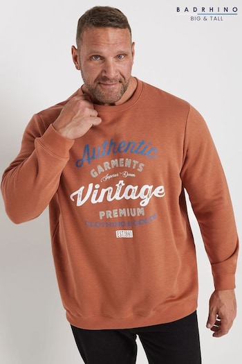 BadRhino Big & Tall Orange Authentic Crew Neck Sweatshirt (AD7413) | £30