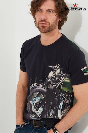 Joe Browns Black Vintage Motorbike Short Sleeve Graphic T-Shirt (AD8451) | £29