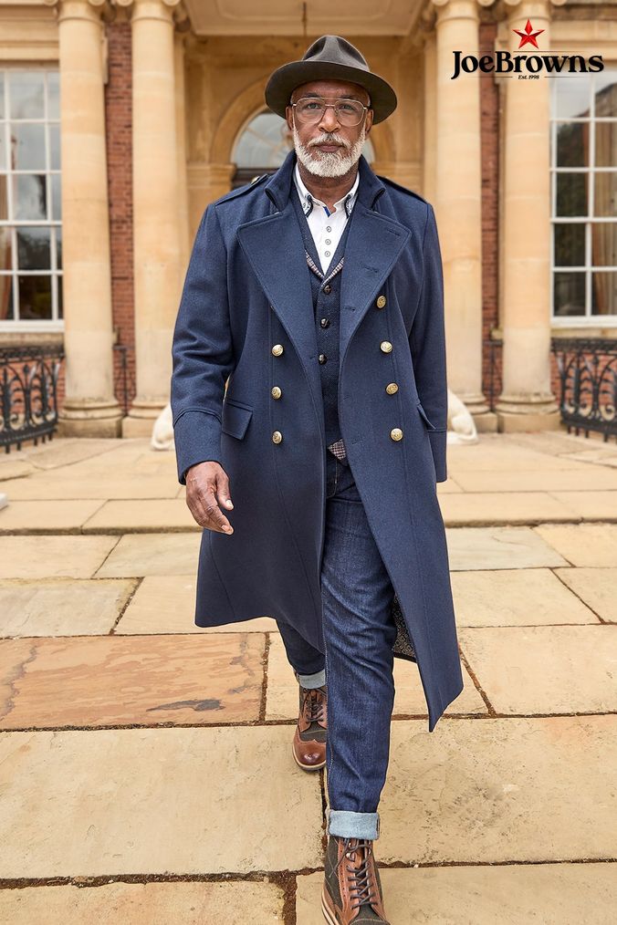 Buy Men s Coats Blue Long Coatsandjackets Online Next UK