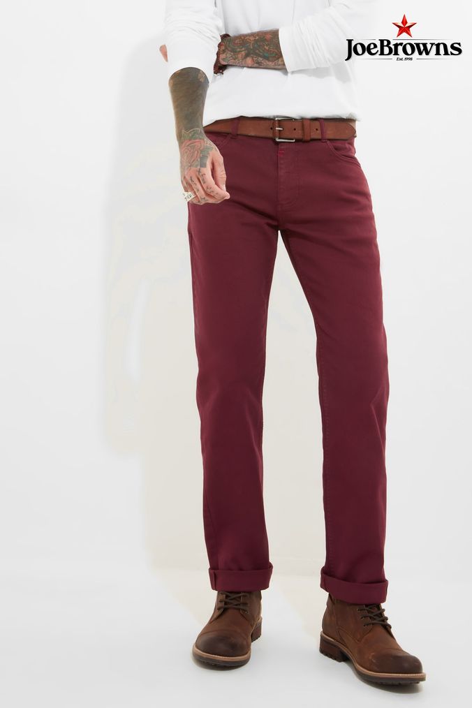 Mens Red Trousers Long Regular Leg Trousers Next Official Site