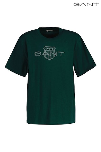 GANT Green Relaxed Contrast Shield T-Shirt (AD8726) | £35