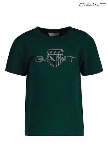 GANT Green Relaxed Contrast Shield T-Shirt (AD8727) | £30