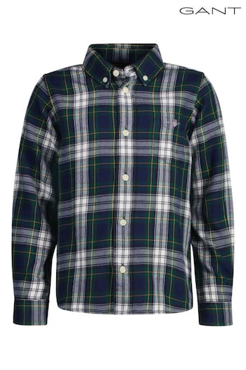 GANT Blue Brushed Flannel Checked Shirt (AD8735) | £60