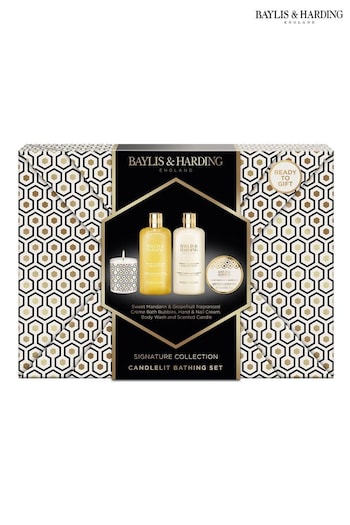 Baylis & Harding Sweet Mandarin & Grapefruit Gift Wrapped Candlelit Gift Set (AD8832) | £22