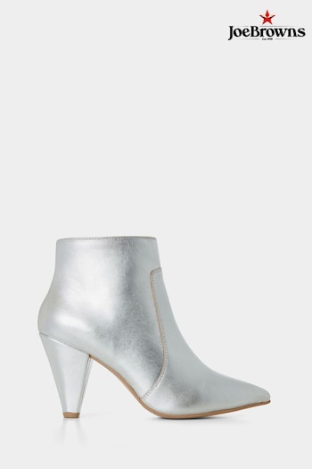 Joe Browns Silver Leather Heeled Ankle boots William (AD9012) | £80