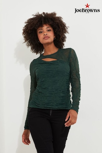 Joe Browns Green Cutout Textured Long Sleeve Top (AD9021) | £45