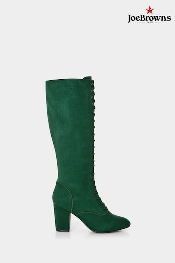 Joe Browns Green Long Microsuede Lace Up Heeled Hiking boots (AD9057) | £80