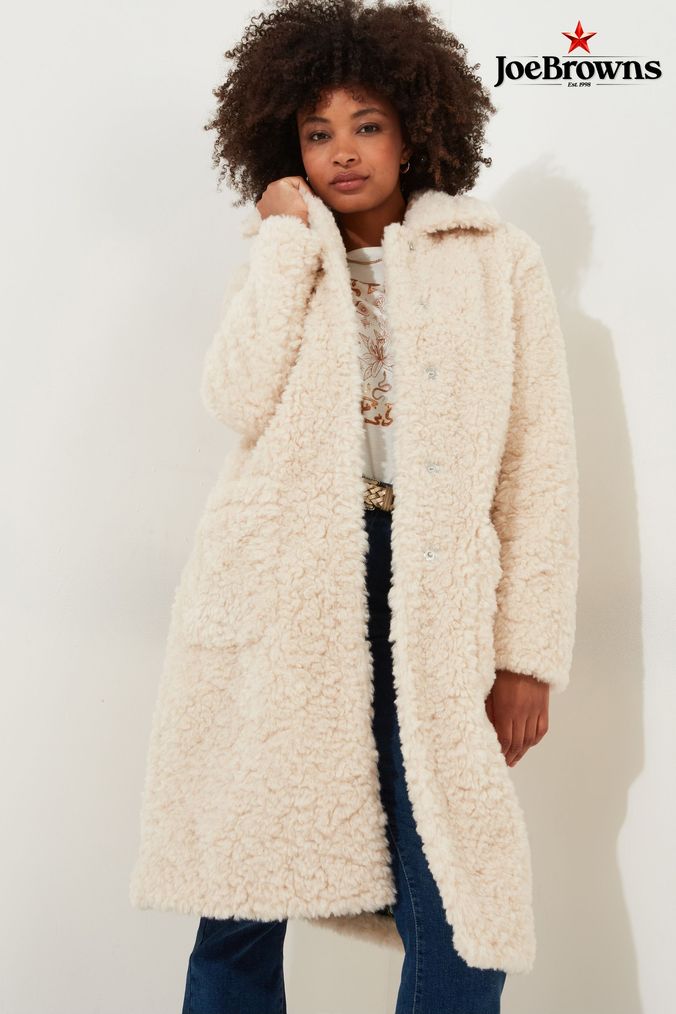 Womens cream teddy coat cheap