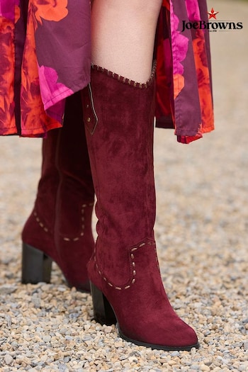 Joe Browns Red Western Whip Stitch Detail Long Boots (AD9202) | £80