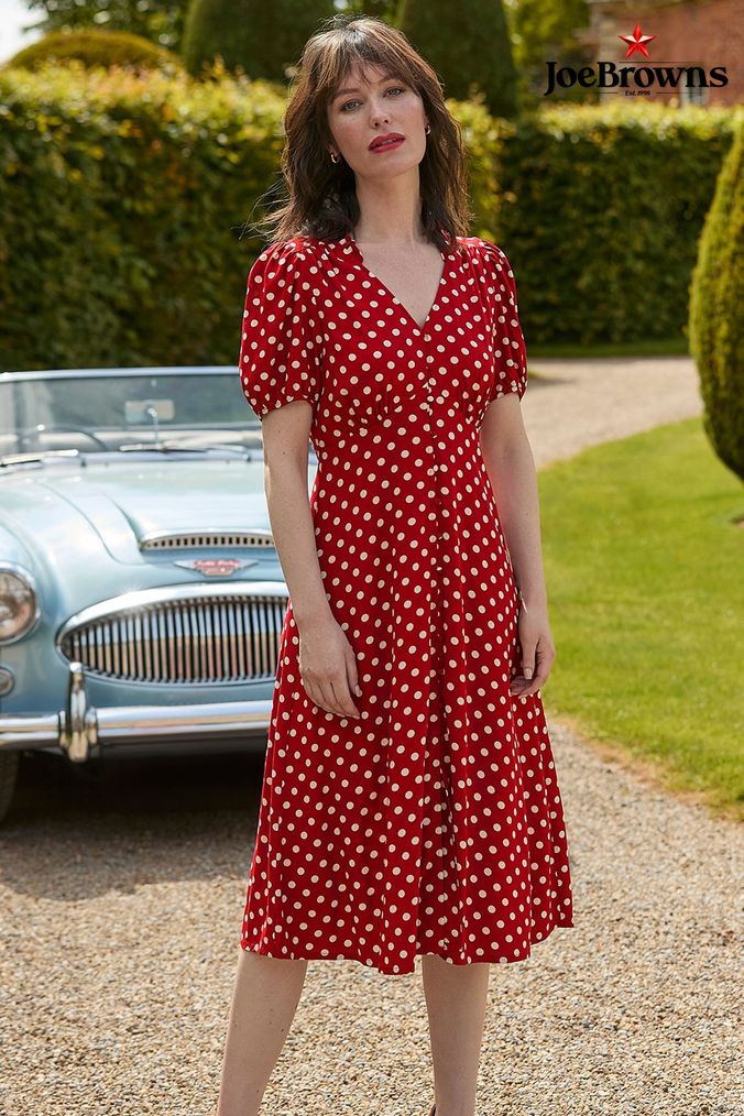 Red spotty dress uk top