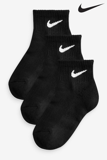 Nike Black Little Kids Ankle Socks 3 Pack (AD9350) | £8