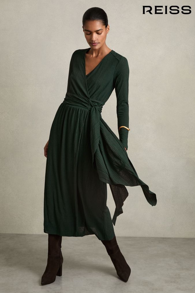 Green Wrap Dresses Bottle Green Khaki Next