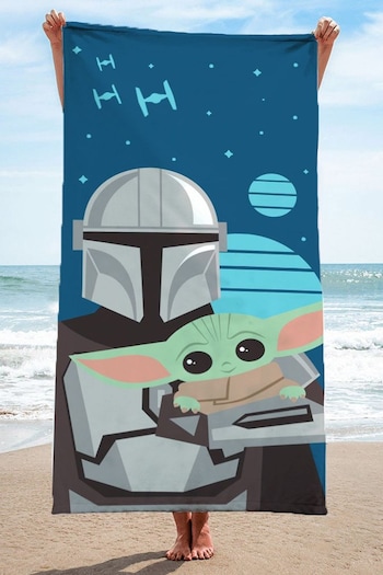 The Mandalorian Blue He's With Me Beach Towel (AD9905) | £16