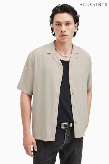 AllSaints Cream Venice Short Sleeve Shirt (AE0446) | £89